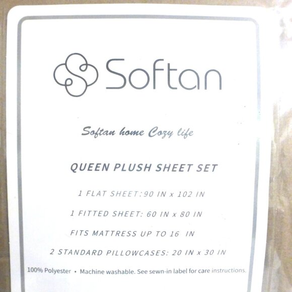 16" Mattress Queen Size BED SHEET SET FLEECE Sheet Set Pillow Case Fitted - Picture 1 of 3